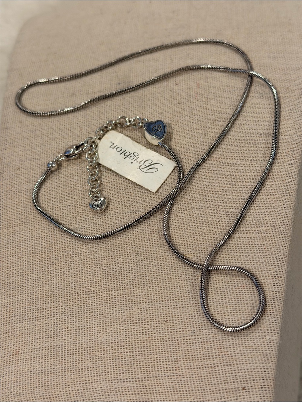 Brighton Heartβs Desire silver plated snake chain necklace